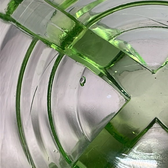 EAPG Footed Bowl Sierra “Swirl” Anchor Hocking, 1930, Green Depression Glass - Picture 7 of 12